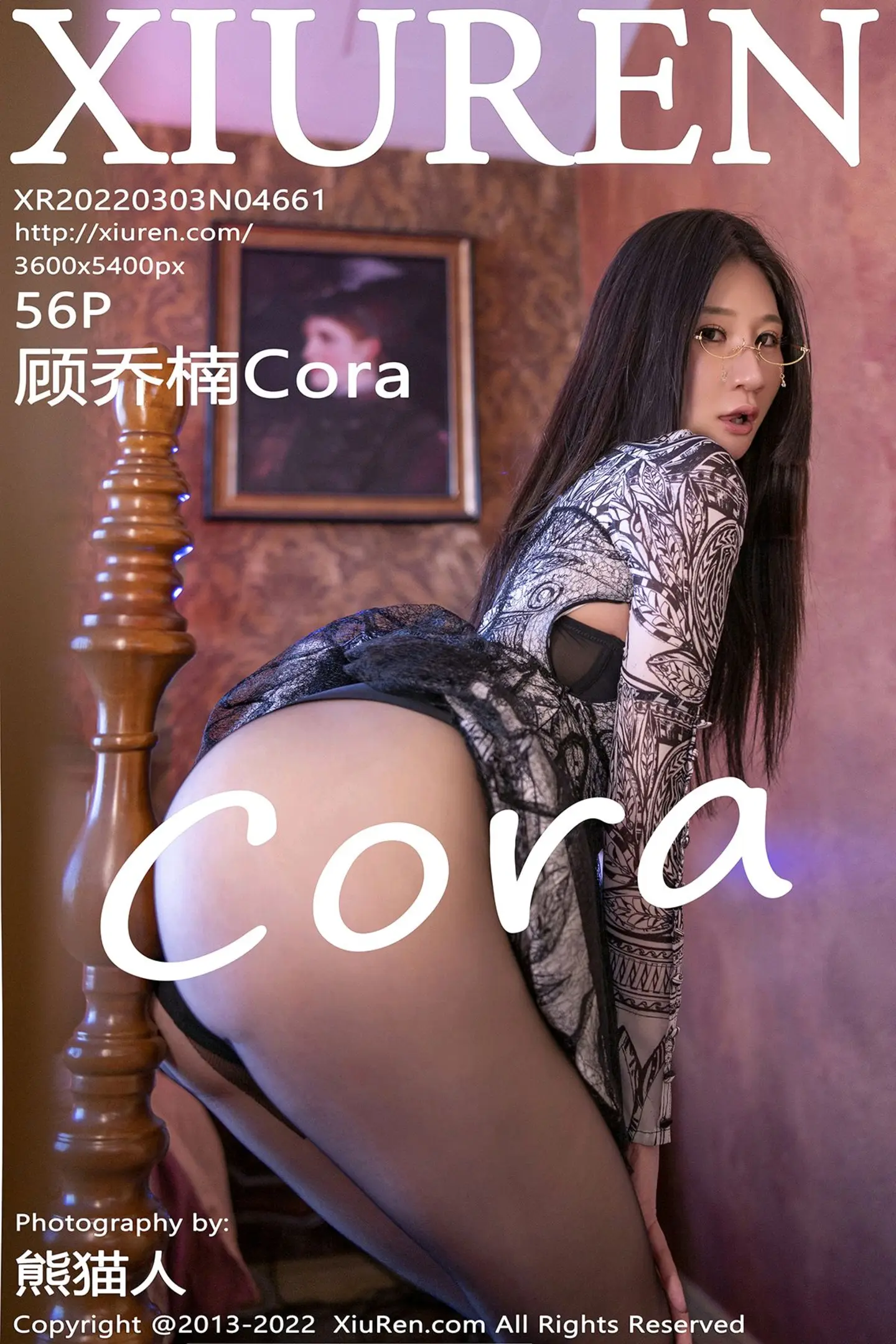 [XiuRen秀人网]No.4661_模特顾乔楠Cora私房半脱露性感黑色内衣配黑丝裤袜撩人诱惑写真56P-秀人网 - XiuRen.Xyz